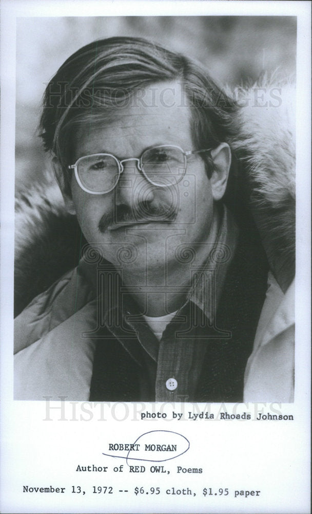 1972 Robert Morgan author Red Owl poems - Historic Images