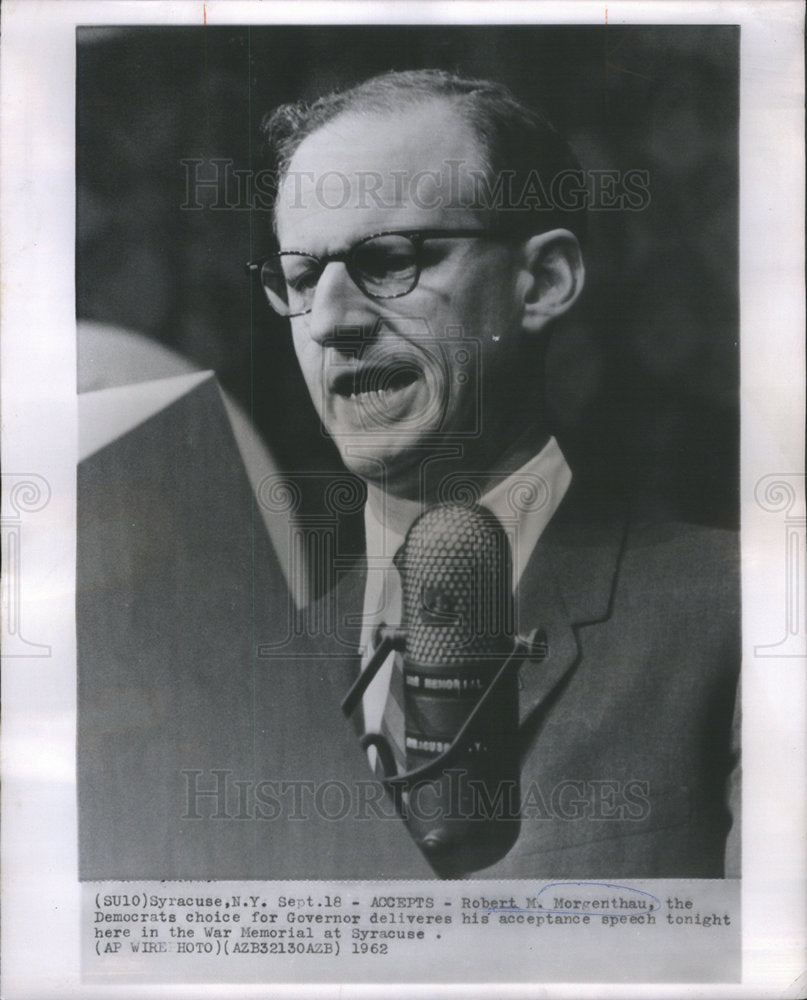 1962 Robert Morgenthau Democratic choice acceptance speech - Historic Images