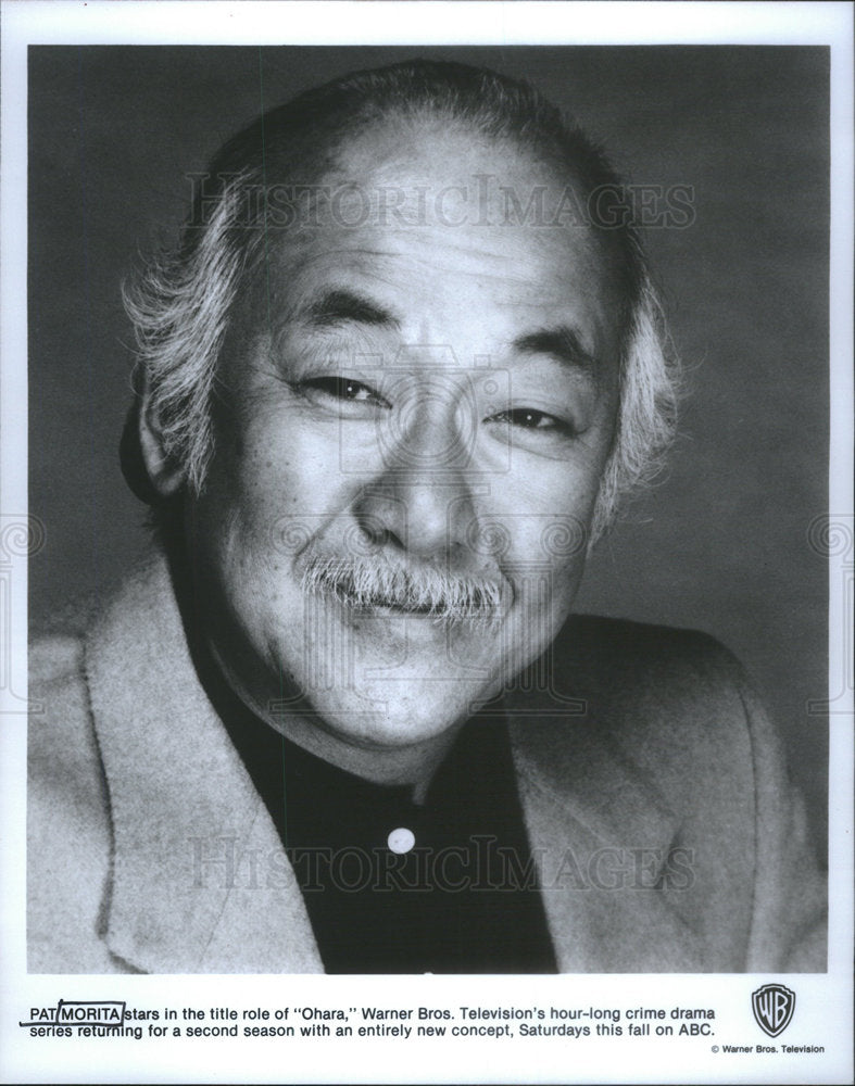 press photo Pat Morita stars in "Ohara" - Historic Images
