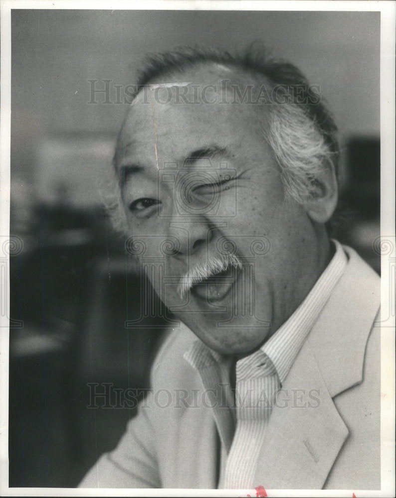 1984 Press Photo Noriyuki "Pat" Morita   Karate kid  Happy Days - Historic Images