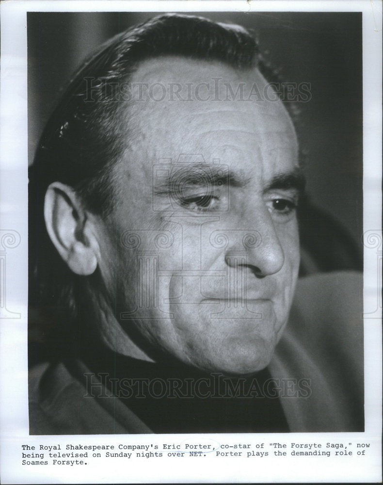 1971 Press Photo Shakespeare Company's Eric Porter Co-star of "The Forsyte Saga" - Historic Images