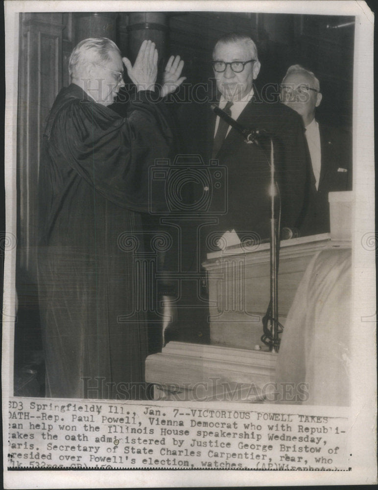 1950 Paul Powell With Republican Help Won Illinois House Speakership - Historic Images