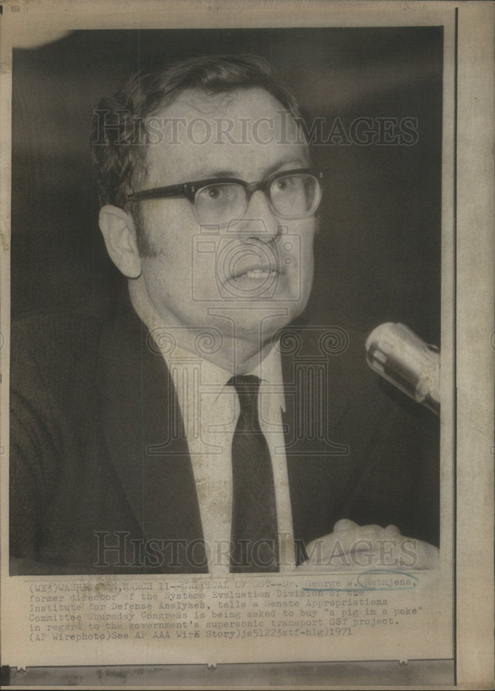 1971 Dr. George Rathjens former director of the Systems Evaluation - Historic Images