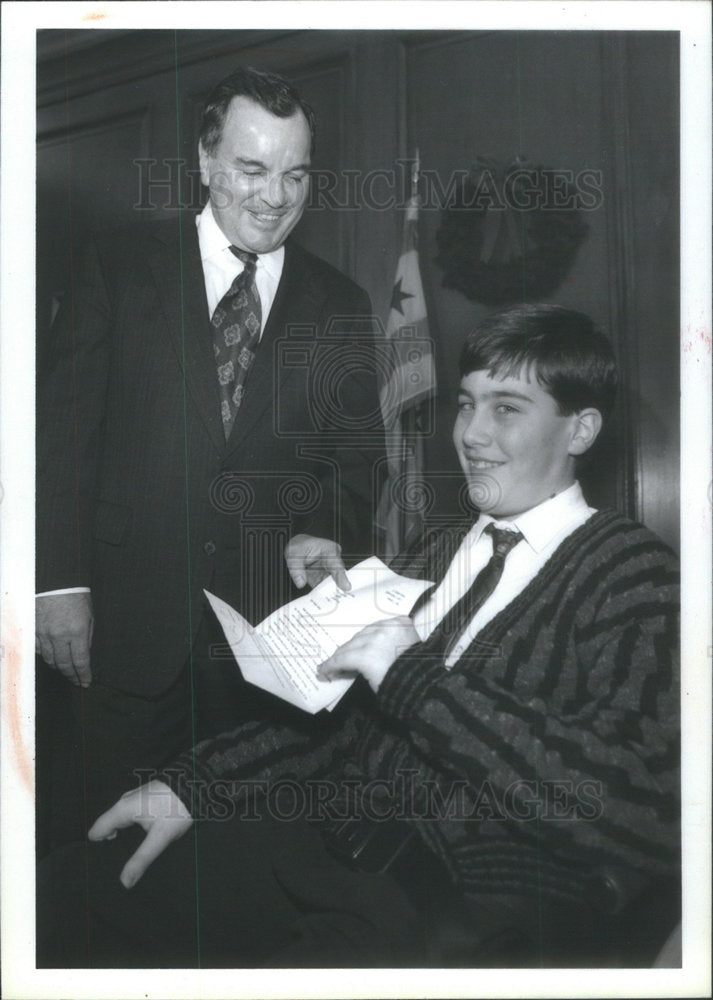 1994 Press Photo CHRIS RATHJE ANNUAL UNITED CEREBRAL PALSY TELETHON MAYOR DALEY - Historic Images