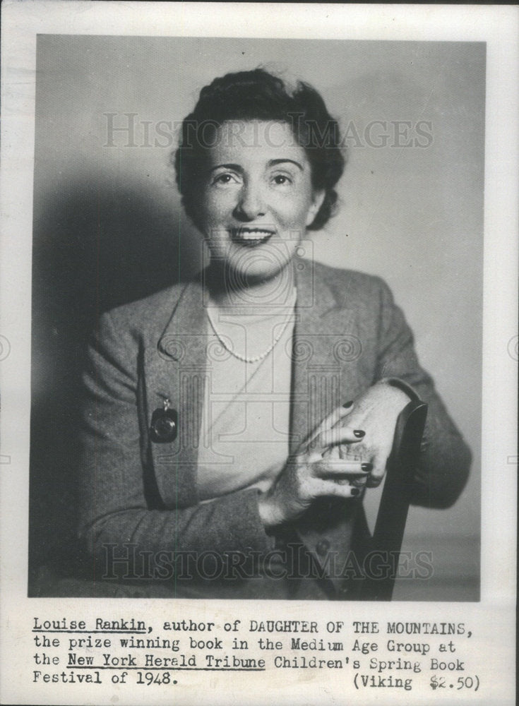 1949 Press Photo Louise Rankin Daughter Mountains - Historic Images