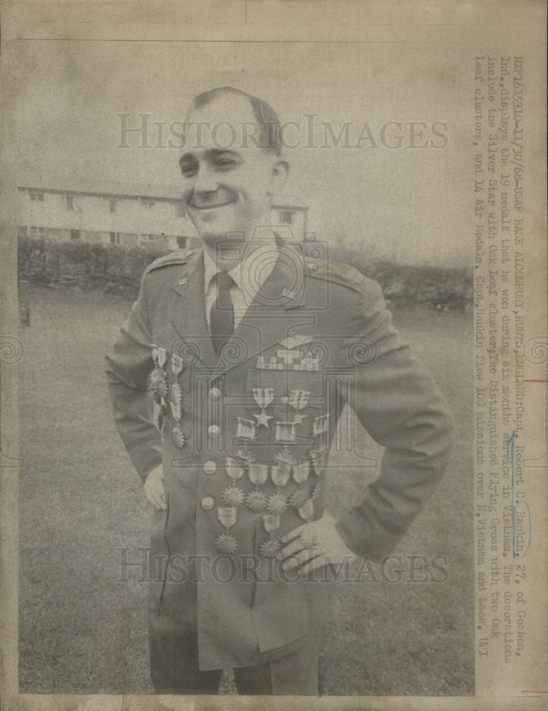 1968 Capt Robert Rankin Display the 19 medals he Won in Vietnam - Historic Images