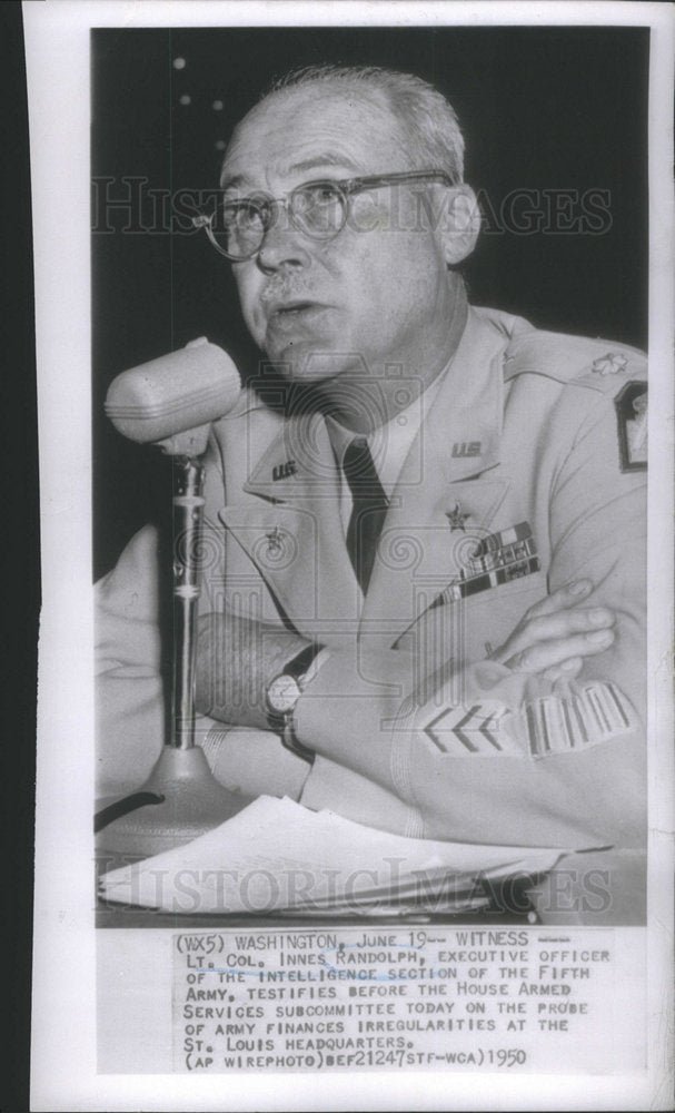 1950 Press Photo Innes Randolph Executive Officer Fifth Army - Historic Images