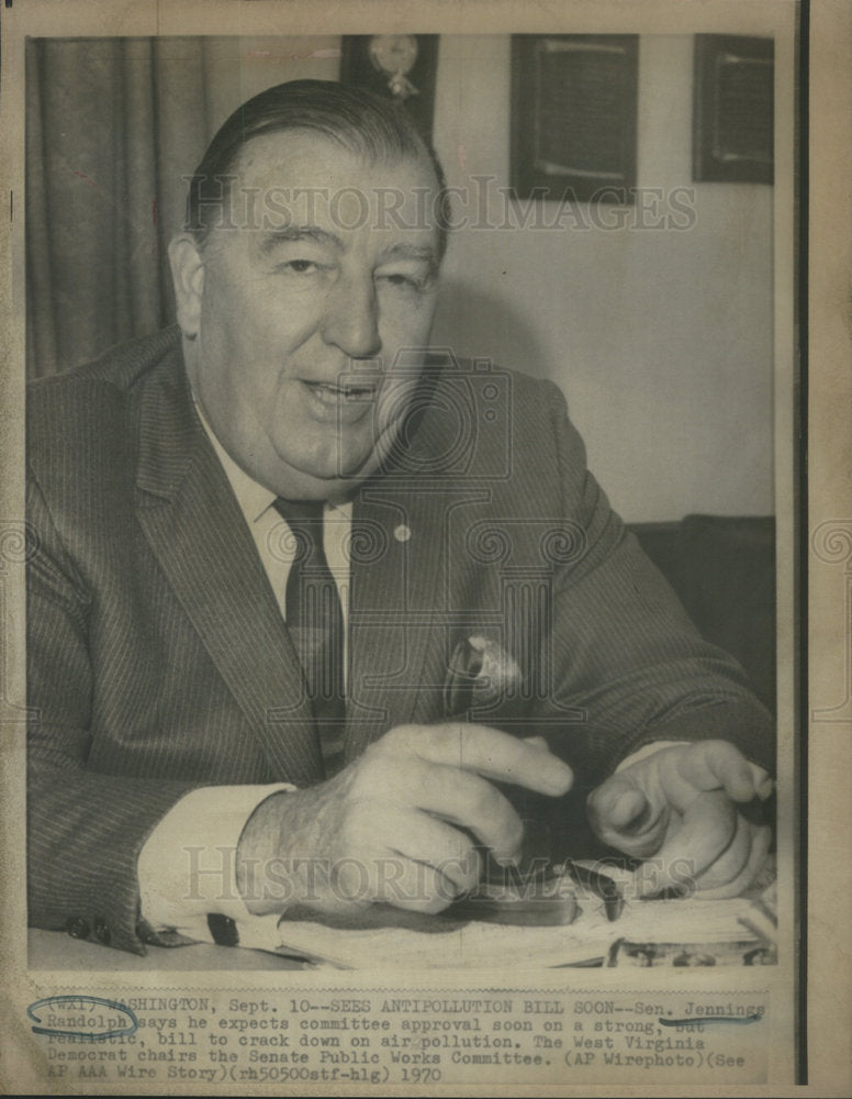 1970 Press Photo Jennings Randolph - Historic Images