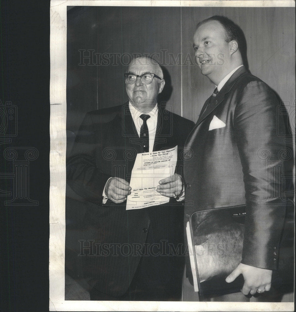 1963 Press Photo Polalck Edward Discussing During Annual Conference Of Citizen - Historic Images