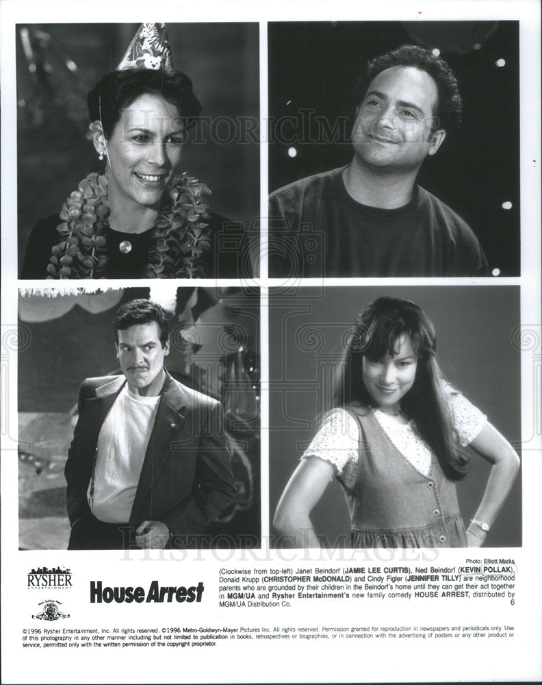 1996 Press Photo Jamie Lee Curtis, Kevin Pollak, Christopher McDonald and Jennif - Historic Images