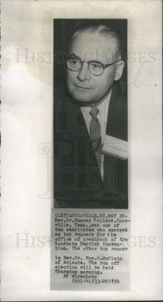 1959 Pollard Who Emerged As Runners For Office Of Baptist Convention - Historic Images