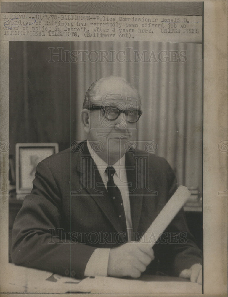 1970 Press Photo Donald Pomerleau Has Been Offered Job As Chief Of Police - Historic Images