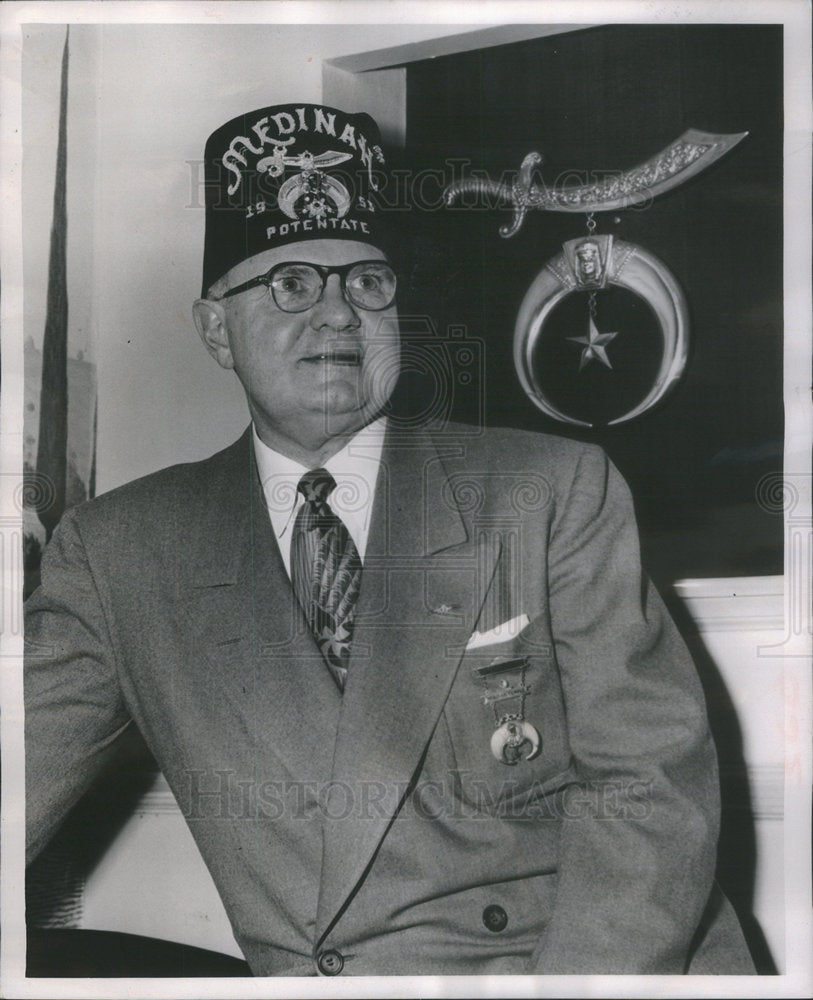 1953 Press Photo John C Pollock American Potentate Medinah Temple Chicago Ill - Historic Images