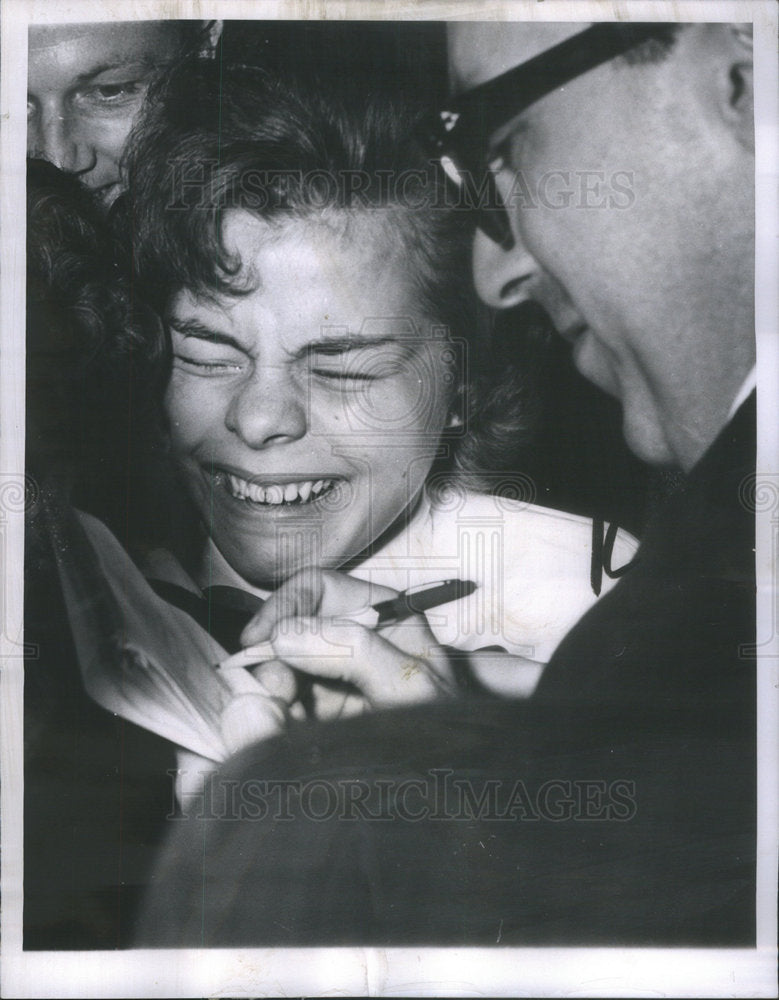 1960 Kaye Pollock Elated As She Is Winner of Live Stock Exposition. - Historic Images