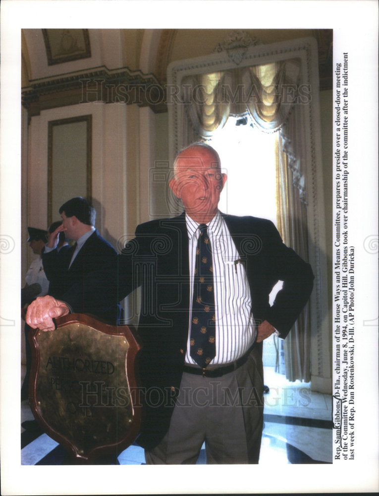 Press Photo Rep. Sam Gibbons House Ways Means Committee Chairman - Historic Images