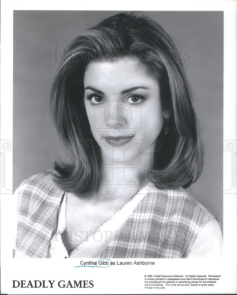 1995 Press Photo Cynthia Gibb Deadly Games Actress - Historic Images