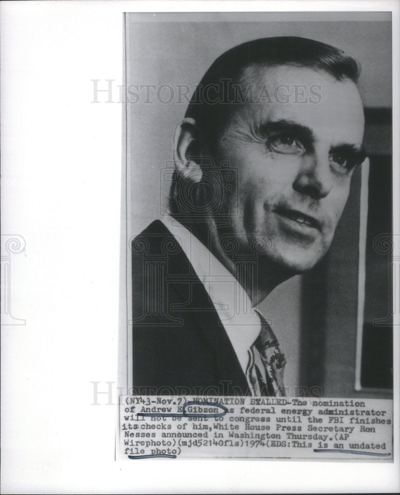 1974 Andrew E Gibson Maritime Administrator - Historic Images