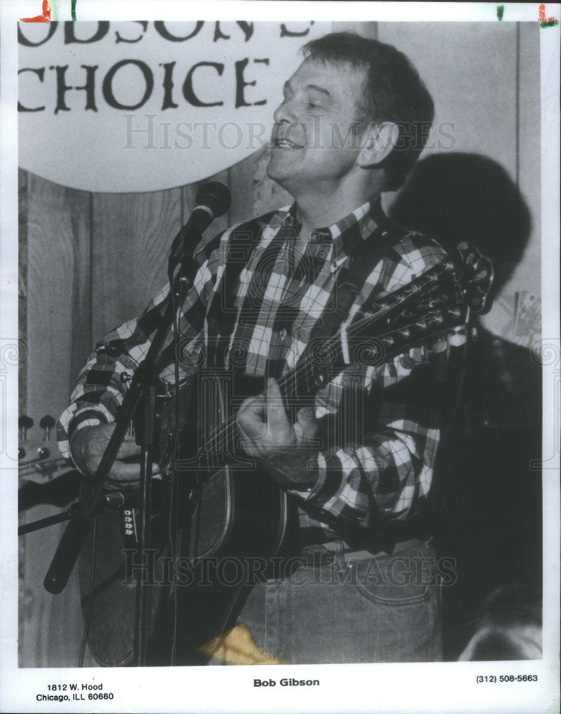 1986 Press Photo Bob Gibson Folk Music Club Entertainer - Historic Images