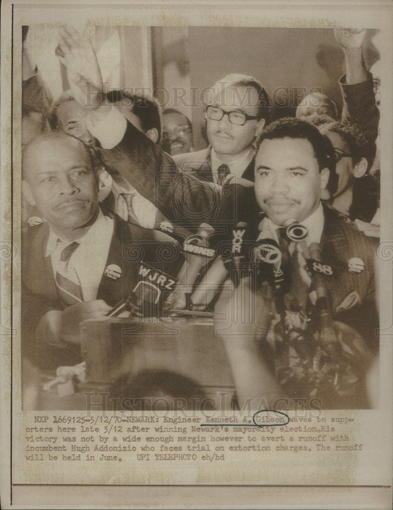 1970 Press Photo Kenneth A Gibson American Democratic Party Politician - Historic Images