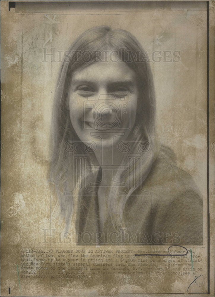 1970  Lawrence Hubner Flagged Down Antiwar Protest - Historic Images