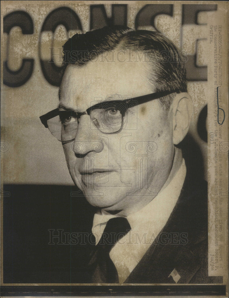 1972 Robert J Huber Former Michigan state  senator - Historic Images