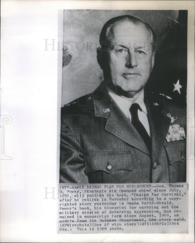 1964 Press Photo Gen Thomas S Power Strategic Air Command - Historic Images