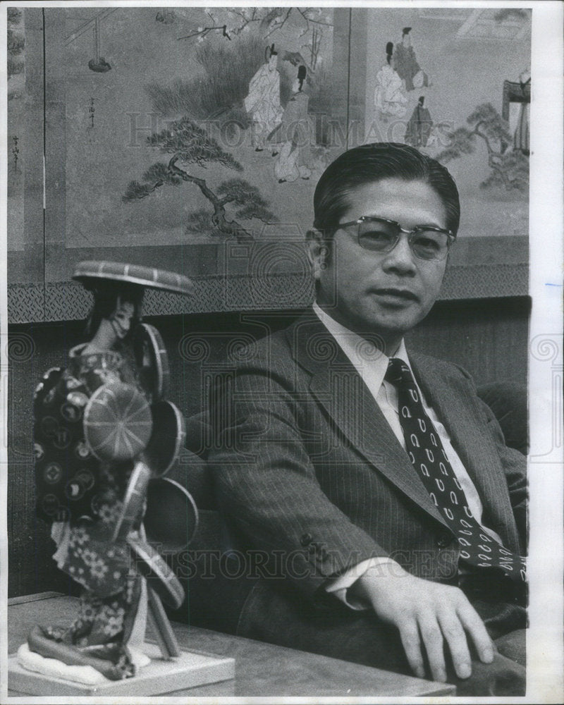 1977 Press Photo Junjiro Otsuka, President of the Chicago Tokyo Bank - Historic Images