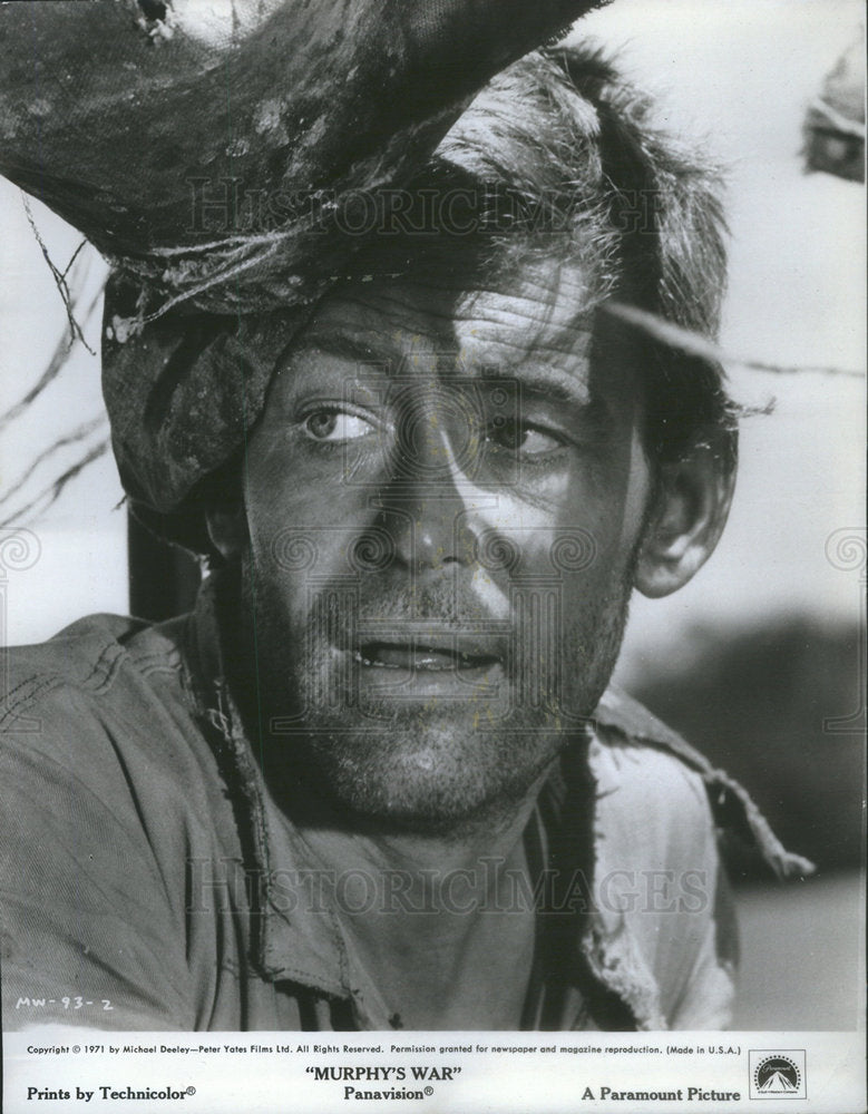 1971 Press Photo Peter O&#39;Toole Murphy&#39;s War Film Actor - Historic Images