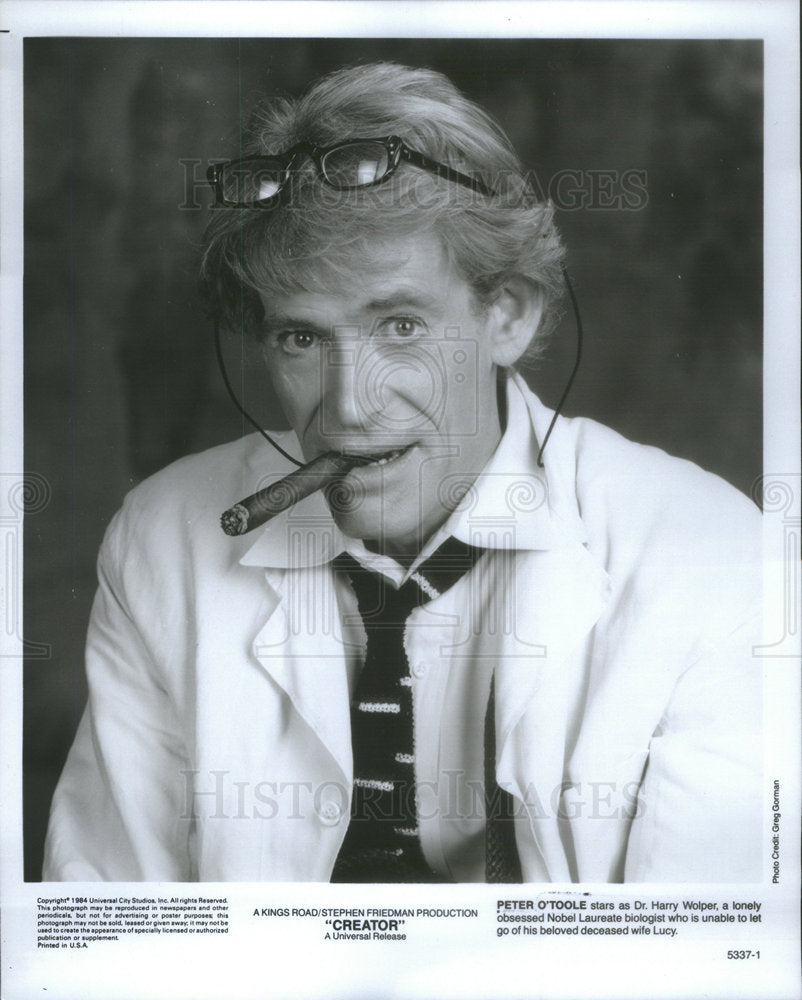 Peter O&#39;Toole stars as Dr.Harry Wolper in &quot;Creator.&quot; - Historic Images