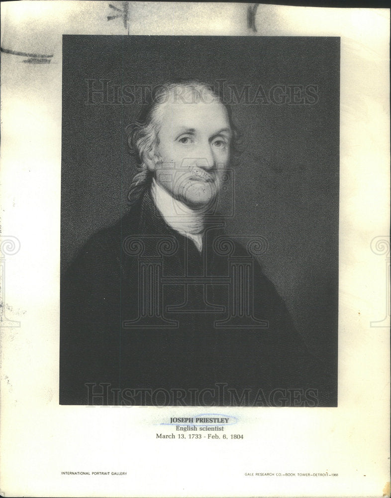 1968 Joseph Priestley English Theologian & Scientist  - Historic Images