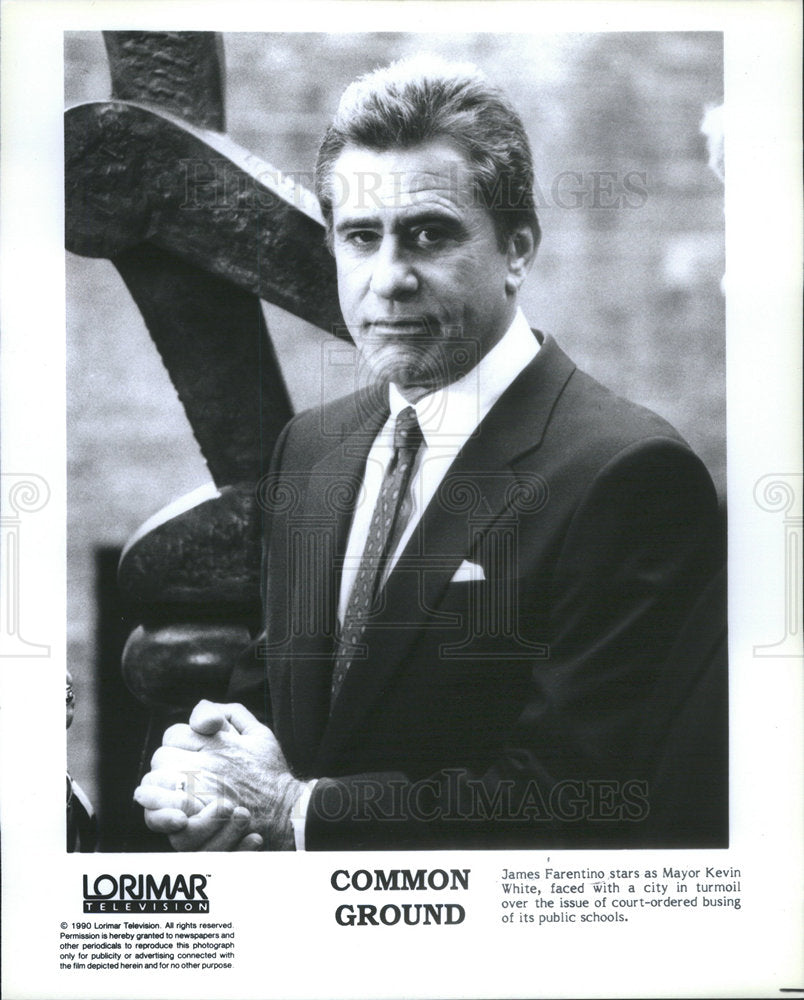1990 Press Photo James Farentino as Mayor Kevin White "Common Ground" - Historic Images