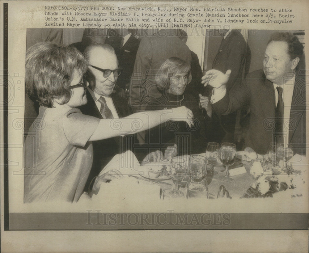 1973 New Brunswick Mayor Patricia Sheehan Moscow Vladimir Promyslov - Historic Images