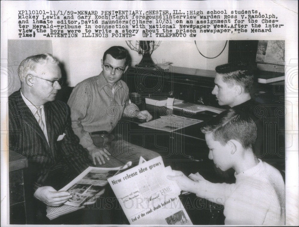 1959 Press Photo Mickey Lewis Gary Koch Ross Randolph Chester Herald Tribune - Historic Images