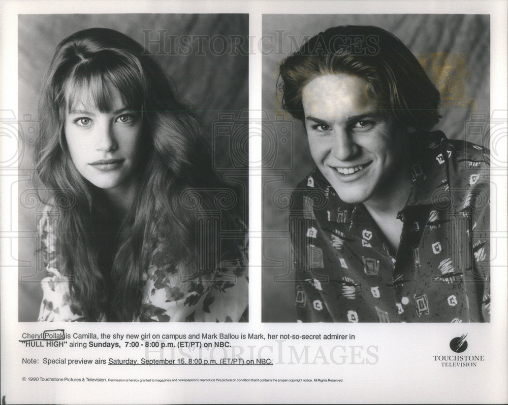 1990 Press Photo Cheryl Pollak and Mark Ballou in &quot;Hull High&quot; - Historic Images