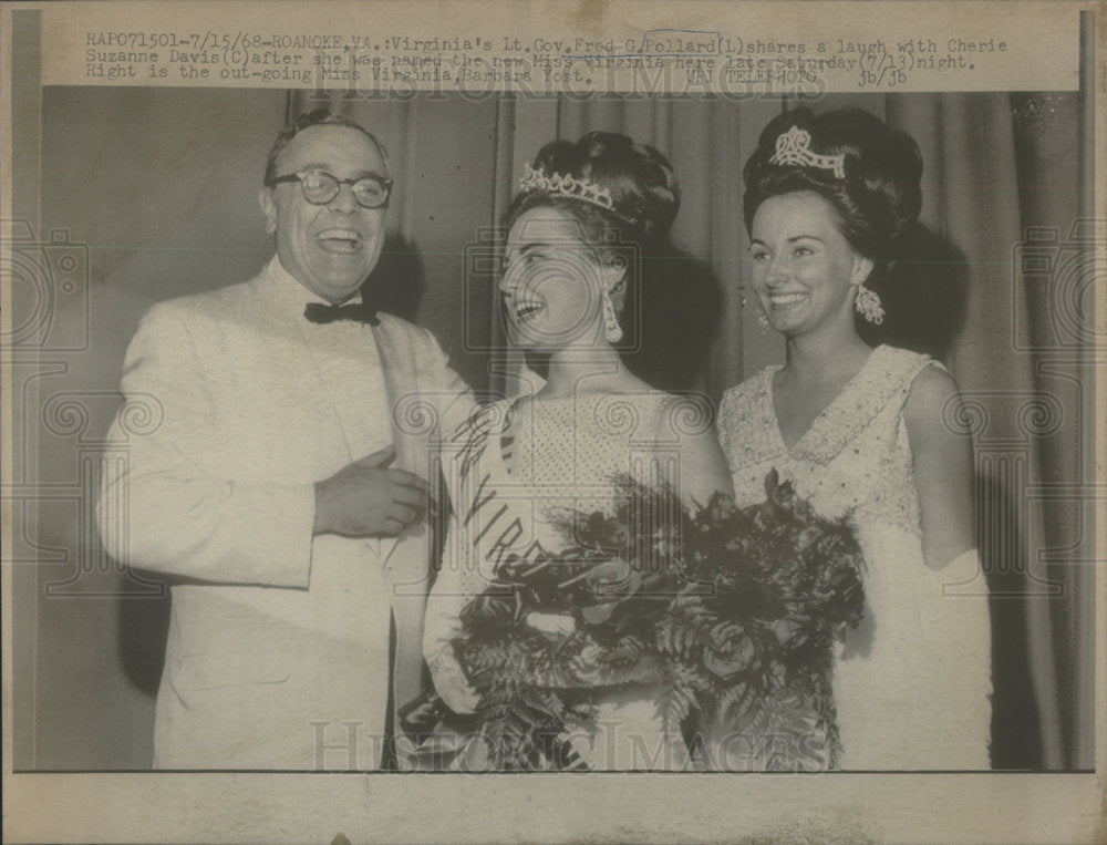 1968 Lt Gov Fred Pollard With Miss Virginia Suzanne Davis - Historic Images