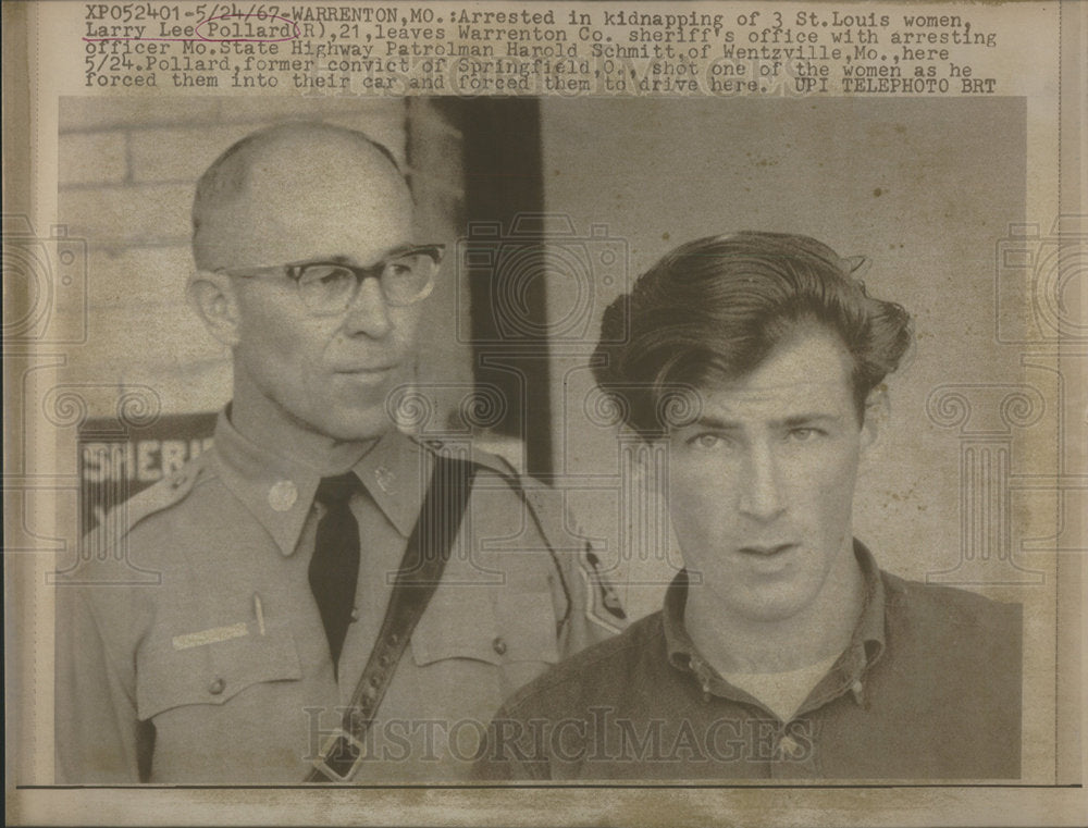 1967 LARRY LEE POLLARD ARRESTED ST. LOUIS WOMEN  WARRENTON CO. - Historic Images