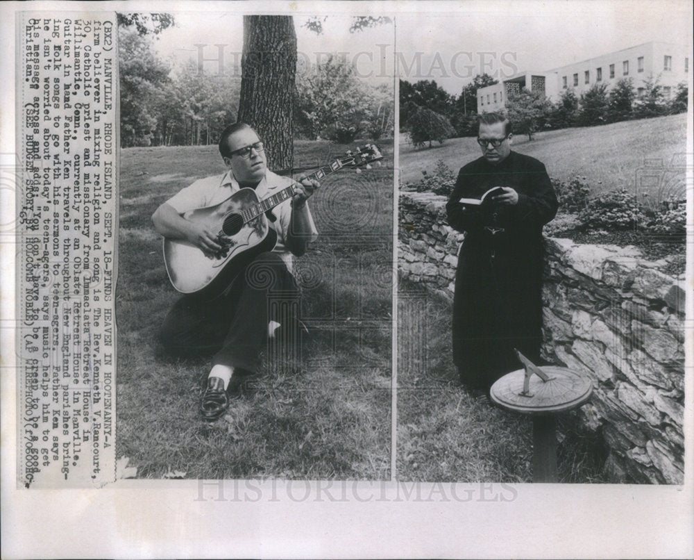 1965 Rev. Kenneth Rancourt, catholic priest and missionary from Imma - Historic Images