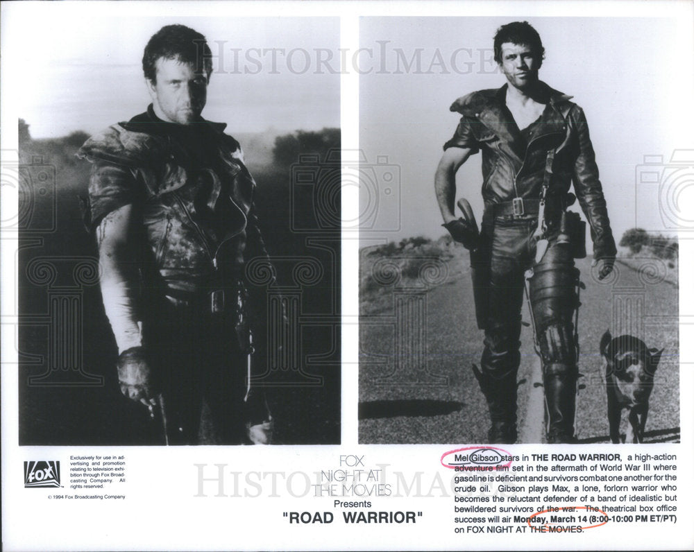 1994 Press Photo Mel Gibson The Road Warrior - RSC74789 - Historic Images