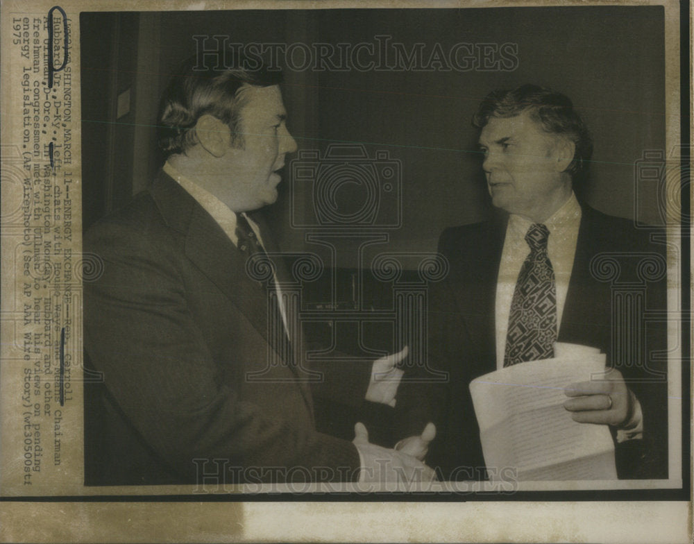 1975 Press Photo REP. CARROLL HUBBARD JR. DEMOCRATIC AL ULLMAN - Historic Images