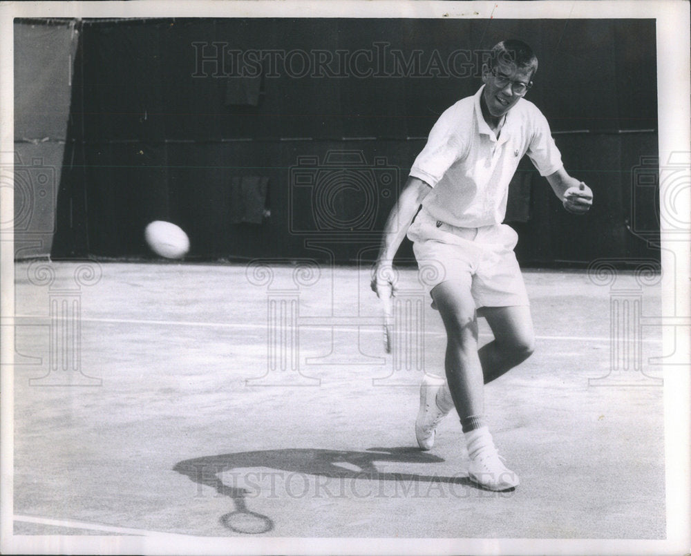 1961 Press Photo Dave Power of Evanston High School, State High School Tennis Ch - Historic Images