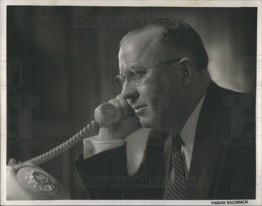 1957 General Telephone Corporation President Power Talking On Phone - Historic Images