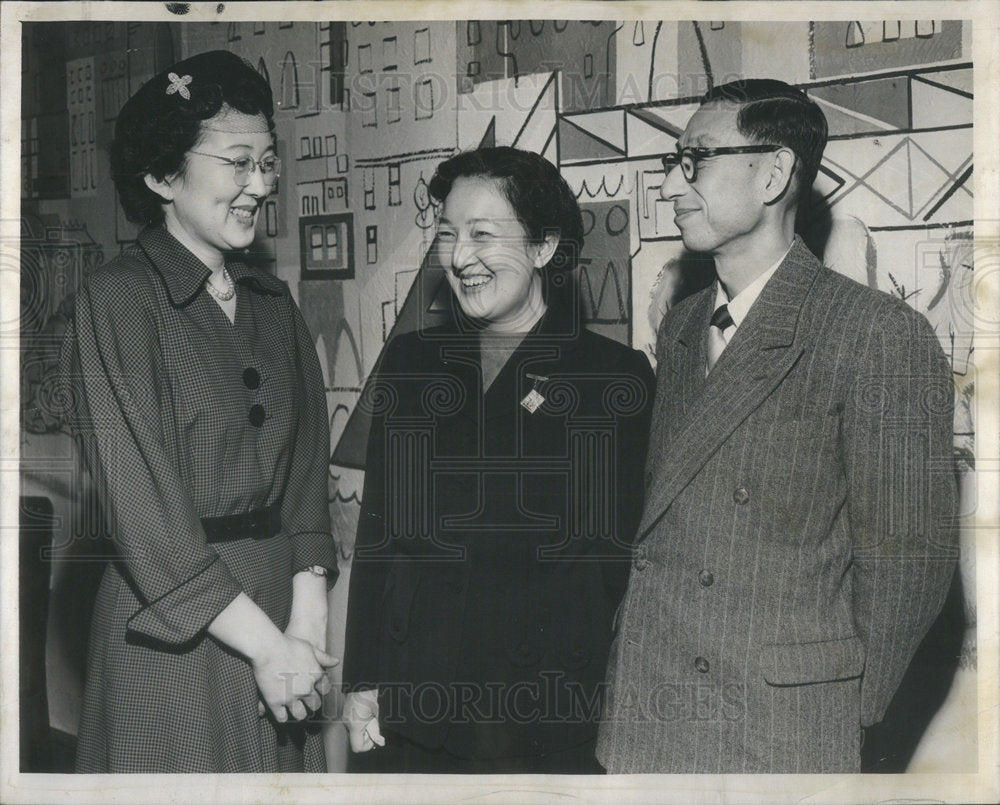 1953 Press Photo MRS GYOMAY SATOKO OTANI LORD ABBOT OTANI - Historic Images