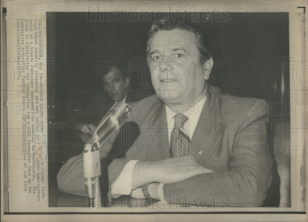 1971 Former State Department evaluator Otto Opteka at a Senate Judic - Historic Images