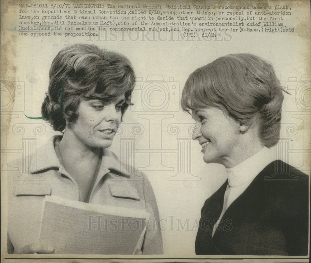 1972 Jill Ruckelshaus Rep. Margaret Heckler National Women&#39;s Caucus-Historic Images