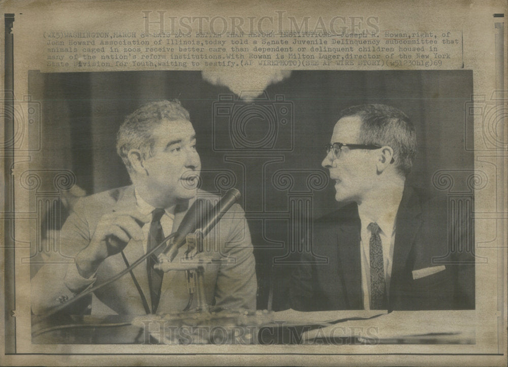 1969 Joseph Rowan of the John Howard Association of Illinois at Sena - Historic Images