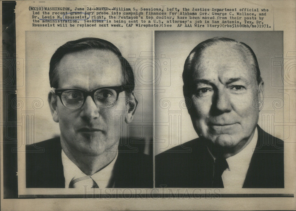 1971 William Sessions Justice Department official and Dr. Lewis Rous - Historic Images
