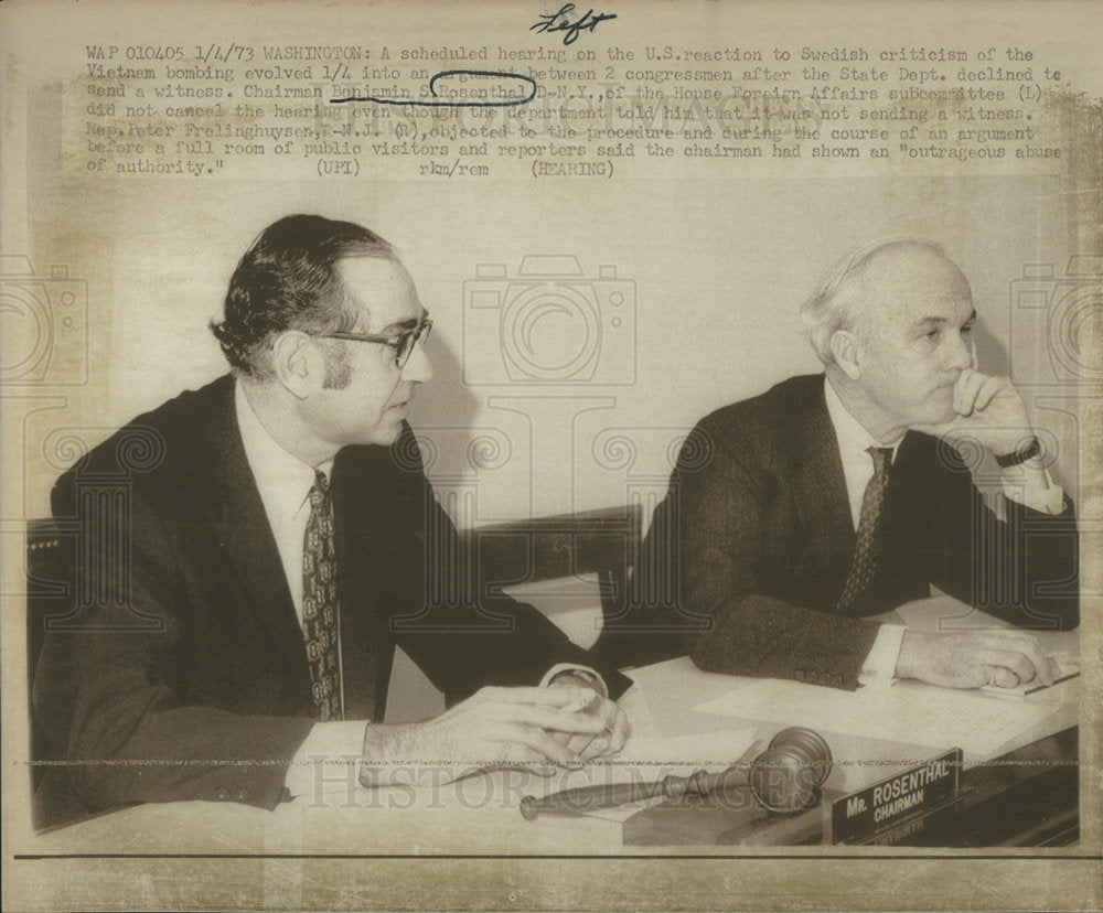 1973 Chairman benjamin s. Rosenthal - Historic Images