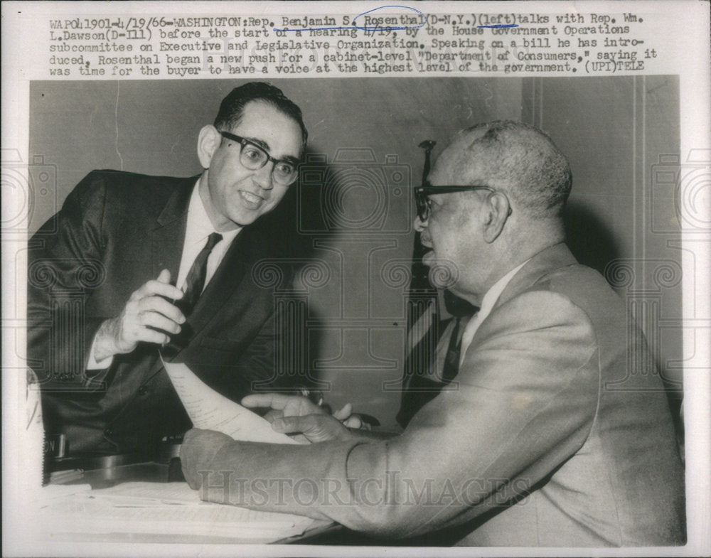 1986 Press Photo Benjamin Rosenthal ( D-NY) William Dawson (D-IL) House Govt Op - Historic Images