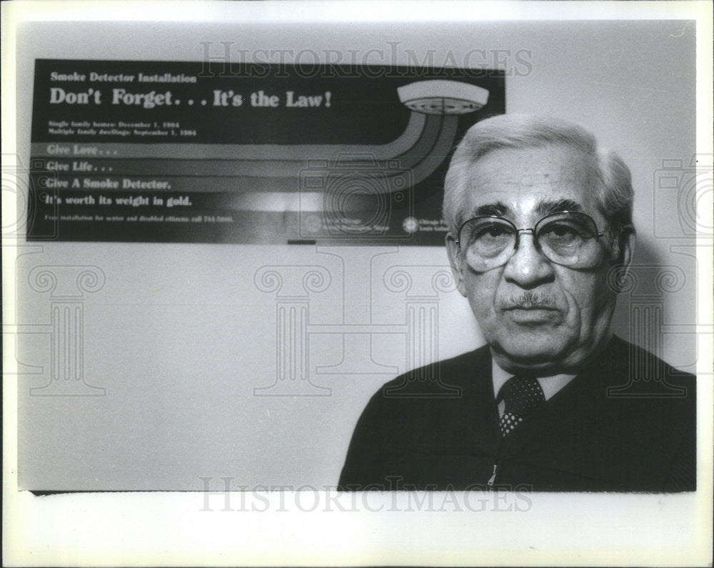 1985 Press Photo Judge Arthur Alcock Daley Center Chicago - Historic Images