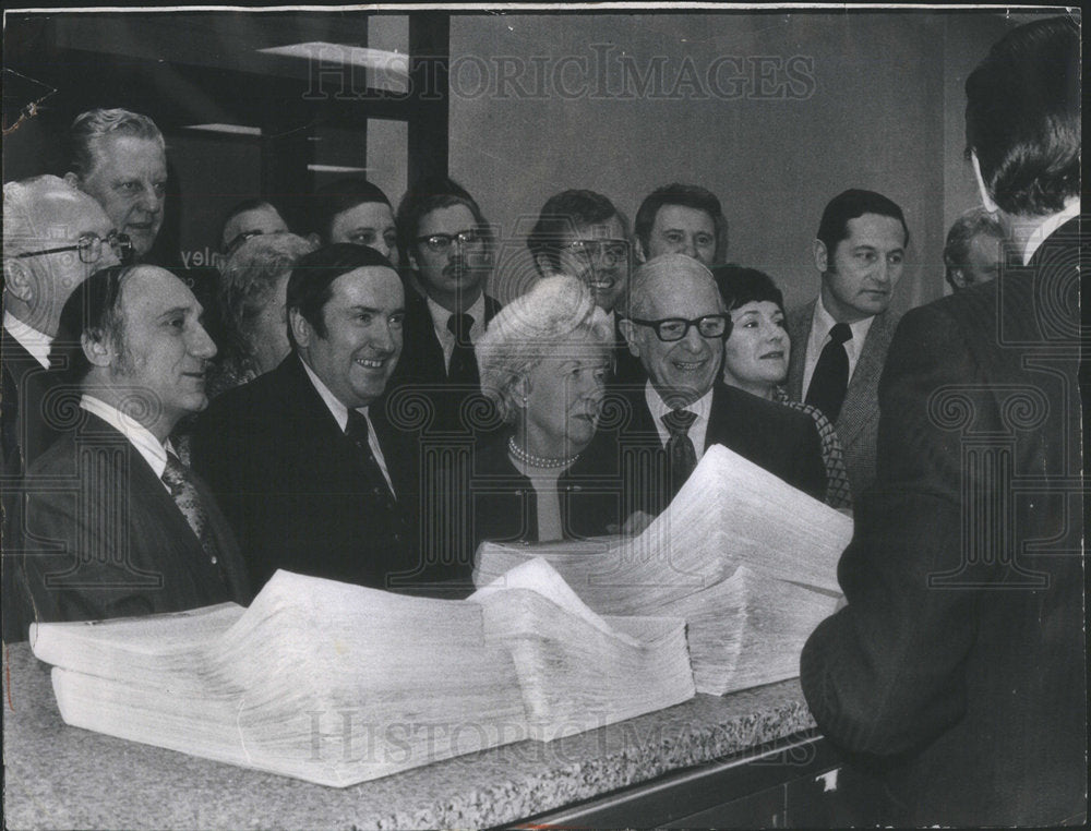1973 Cook County Candidates Presenting Petitions County Clerk - Historic Images